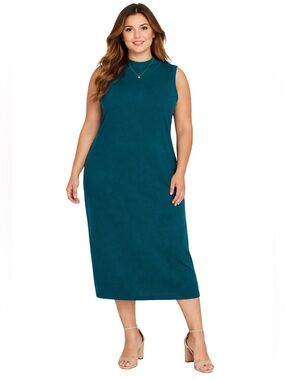 Universal Standard High Neck Sleeveless Dress Size Universal XL US 4X Teal Green